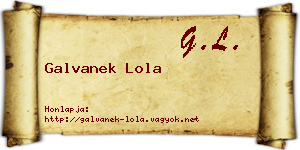Galvanek Lola névjegykártya